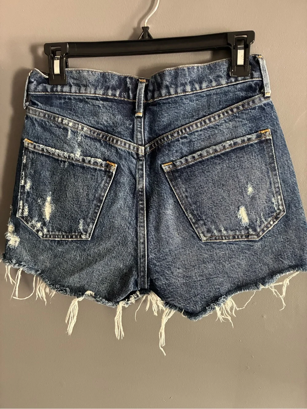 Agolde  Parker Denim Cut-off Button Fly Shorts - Picture 3 of 6